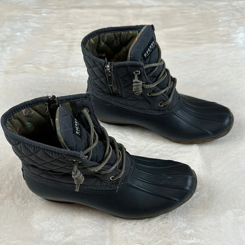 Sperry Top-Sider Blue Winter & Rain Boots With Quilted Interior Lining Women 7.5 - Picture 3 of 11